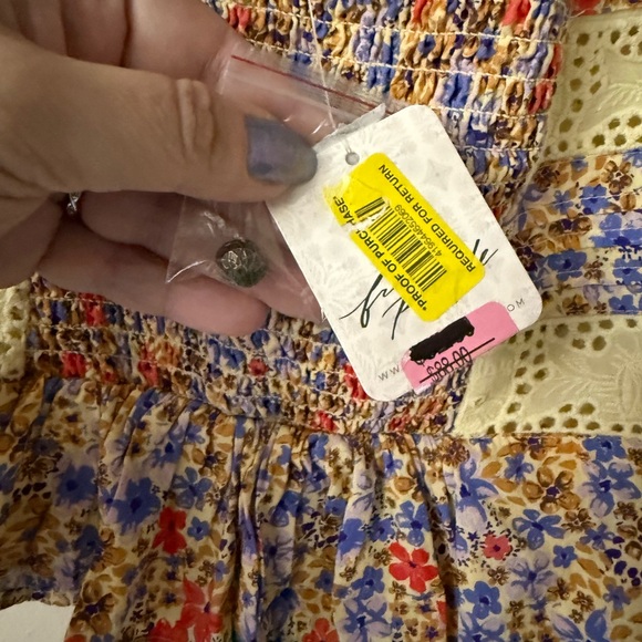 NWT Free People Kiana Lace Printed Tank, color multi floral, size S - Picture 10 of 15